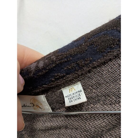 Anthropologie Charlie & Robin Wool Cardigan Medium Brown Tan Tie Dye Whimsygoth - Picture 5 of 11